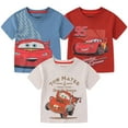 thumbnail image 1 of Disney Cars Lightning McQueen Short Sleeve Crew Neck T-Shirt (Boys), 3 Pack, Sizes 2T-7, 1 of 7