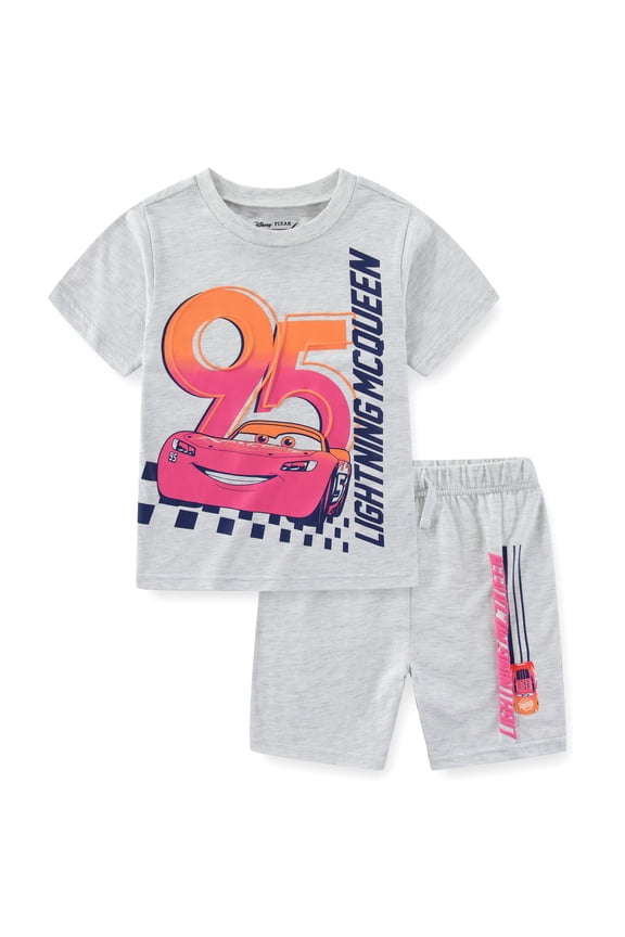 Cars Lightning McQueen Short Sleeve T-Shirt and Short Set (Boys), 2 Piece Set, Sizes 2T-7