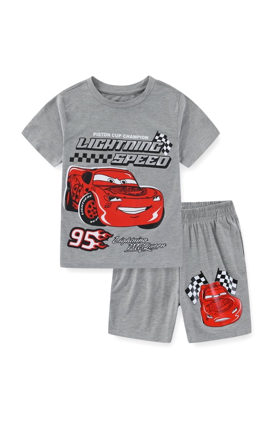 Cars Lightning McQueen Short Sleeve T-Shirt and Short Set (Boys), 2 Piece Set, Sizes 3T-7