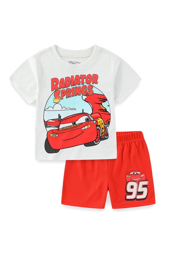Cars Lightning McQueen Short Sleeve T-Shirt and Shorts Set (Boys), 2 Piece Set, Sizes 2T-5T