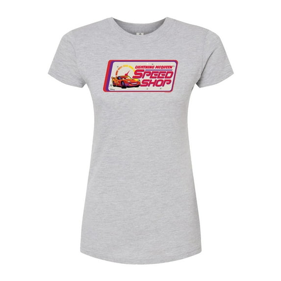 Disney Cars - Lightning McQueen Speed Shop - Juniors Fitted Graphic T-Shirt