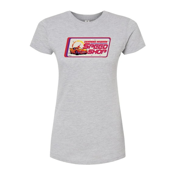 Disney Cars - Lightning McQueen Speed Shop - Juniors Fitted Graphic T-Shirt