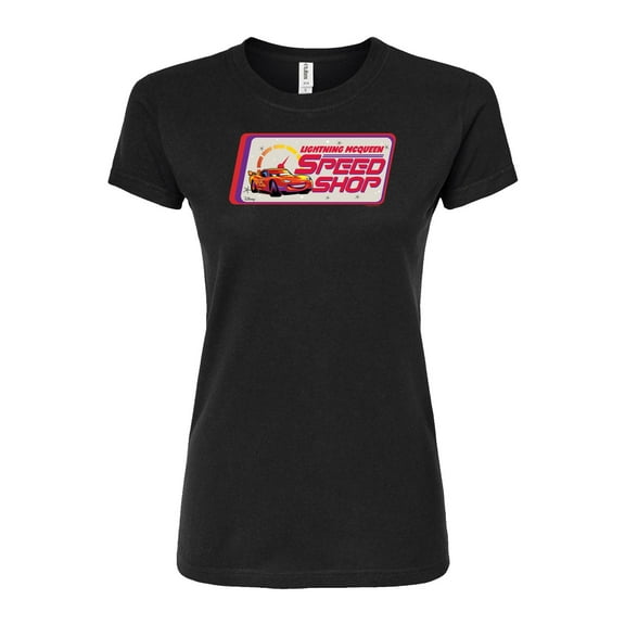 Disney Cars - Lightning McQueen Speed Shop - Juniors Fitted Graphic T-Shirt