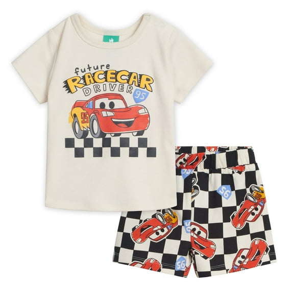 Disney Cars Lightning McQueen T-Shirt and French Terry Shorts Outfit Set Newborn to Infant
