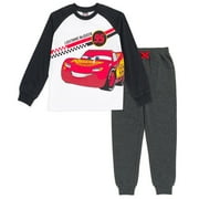 Disney Cars Lightning McQueen T-Shirt and Jogger French Terry Pants Toddler to Big Kid