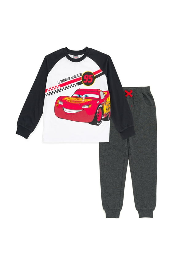 Cars Lightning McQueen T-Shirt and Jogger French Terry Pants Toddler to Big Kid