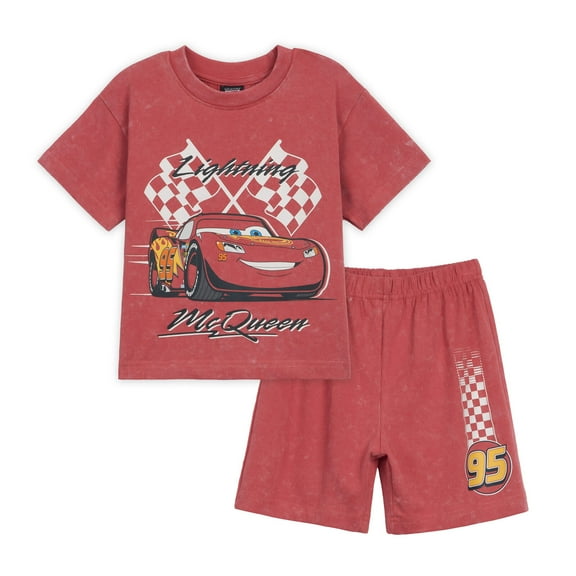 Disney Cars Lightning McQueen T-Shirt and Shorts Outfit Set Toddler to Little Kid
