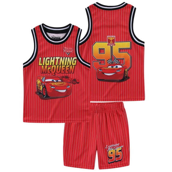 Disney Cars Lightning McQueen Tank Top and Mesh Short Set (Boys), 2 Piece Set, Sizes 2T-7