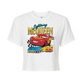thumbnail image 1 of Disney Cars - Lightning McQueen Think Fast - Juniors Cropped Cotton Blend T-Shirt, 1 of 5