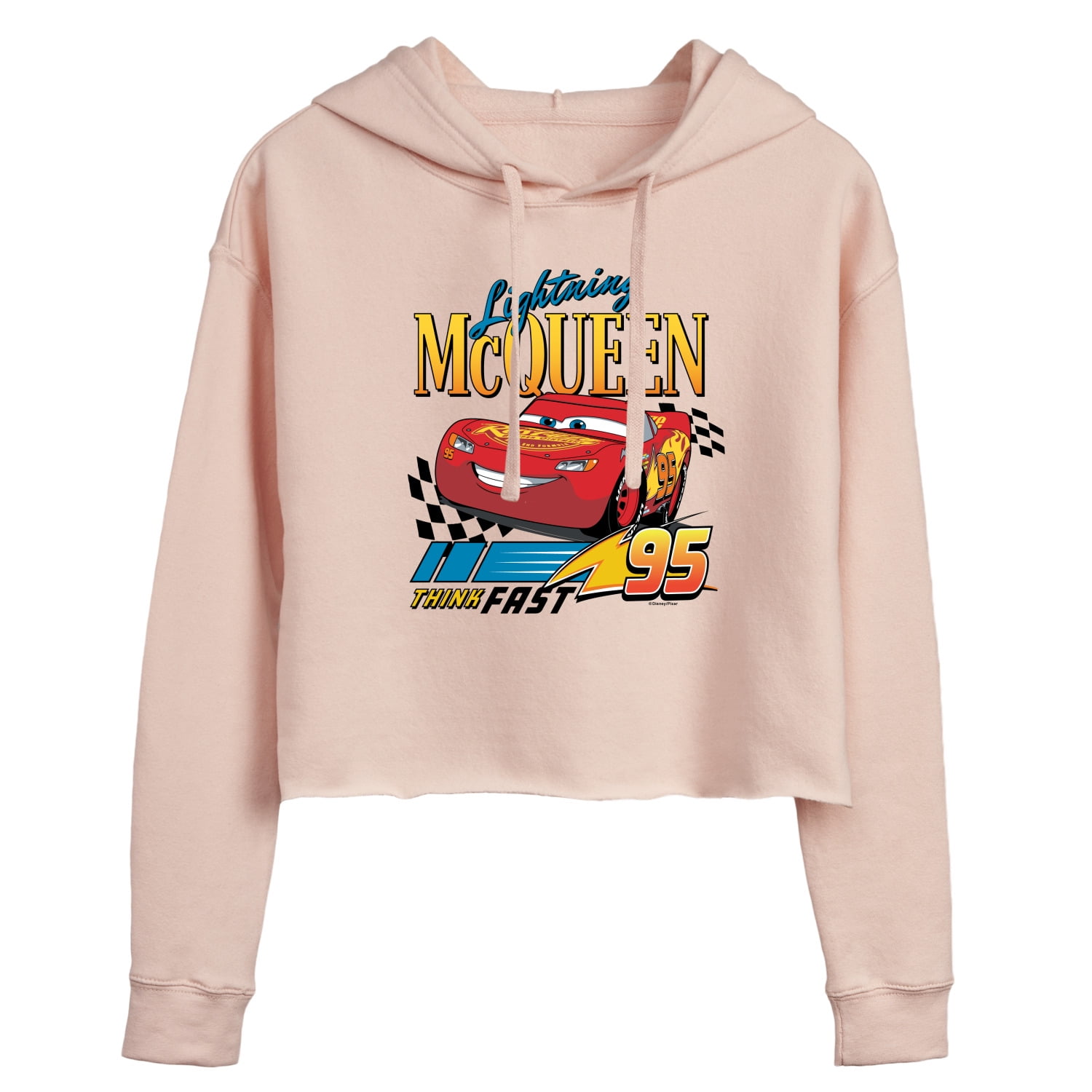 Disney Cars - Lightning McQueen Think Fast - Juniors Cropped Pullover ...