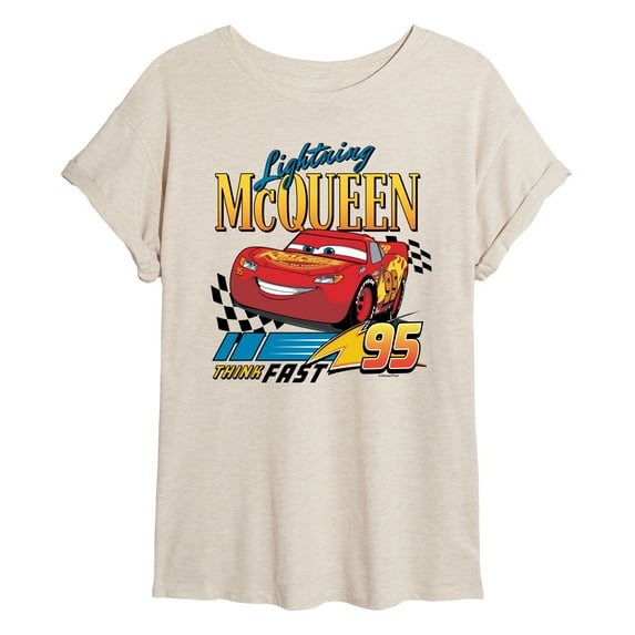 Disney Cars - Lightning McQueen Think Fast - Women's Oversized T-Shirt