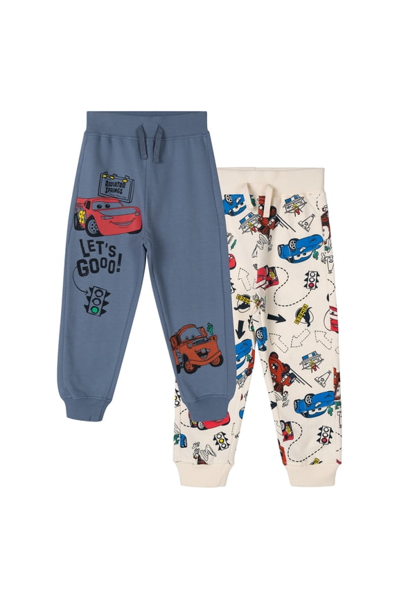 Cars Lightning McQueen Tow Mater Sally Carrera Fleece 2 Pack Jogger Pants Toddler to Big Kid