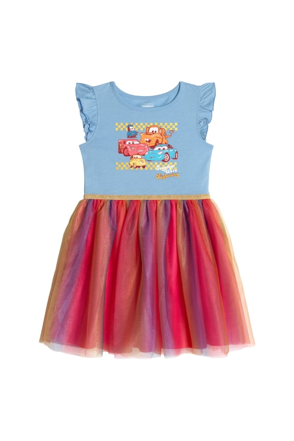 Cars Lightning McQueen Tow Mater Sally Carrera Tutu Pleated Tulle Dress Toddler to Big Kid