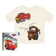 thumbnail image 1 of Disney Cars Lightning McQueen Tow Mater T-Shirt and Book Set Toddler to Big Kid, 1 of 5