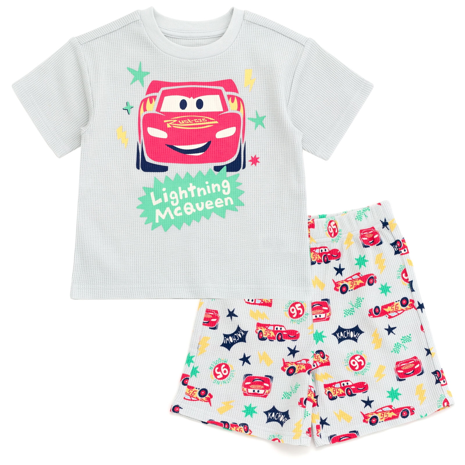 Disney Cars Baby Boys' 2-Piece T-Shirt and Shorts Set McQueen Light Grey