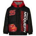 thumbnail image 1 of Disney Cars Lightning McQueen Zip Up Puffer Jacket with Fleece Lining Toddler to Little Kid, 1 of 5