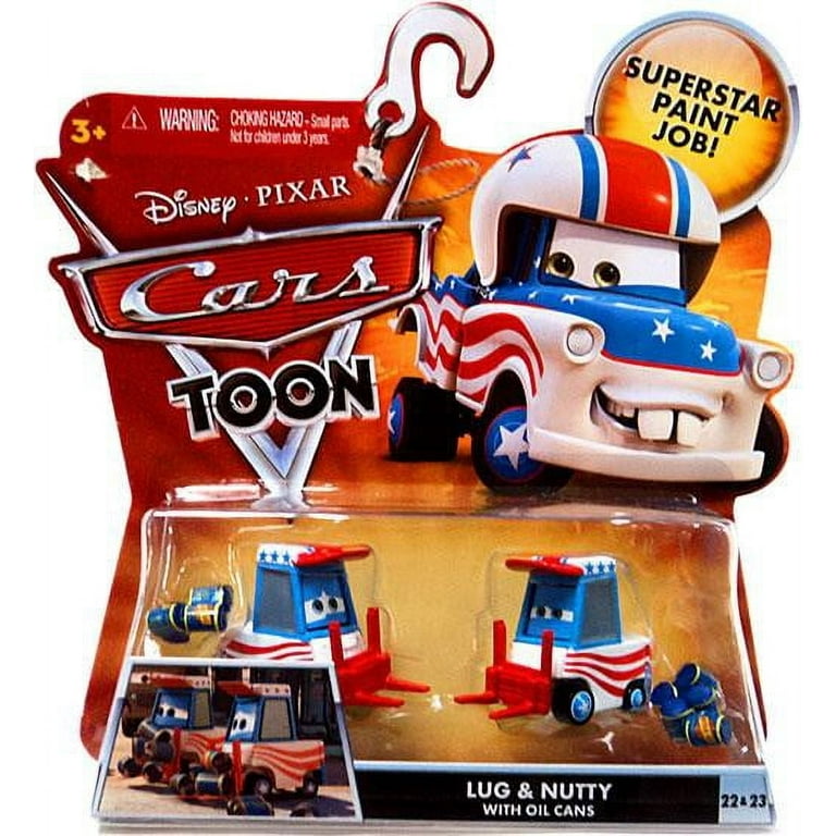 Disney Cars Main Series Lug & Nutty with Oil Cans Diecast Disney Cars Main Series Lug & Nutty with Oil Cans Diecast