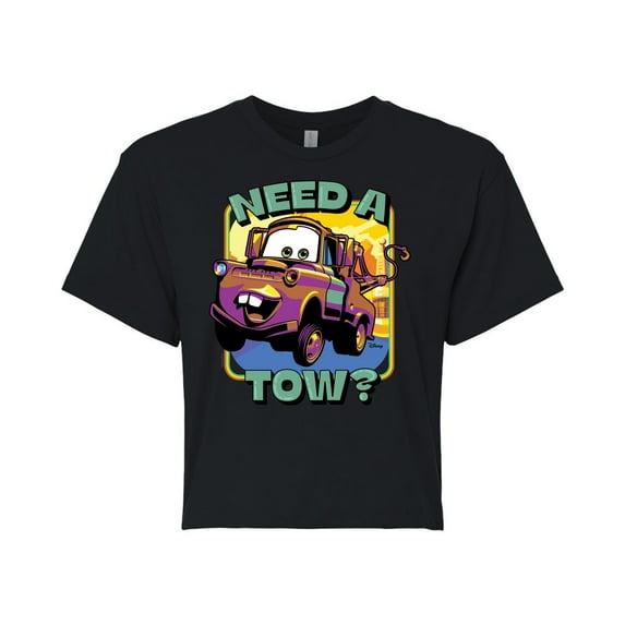 Disney Cars - Mater Need A Tow - Juniors Cropped Cotton Blend T-Shirt