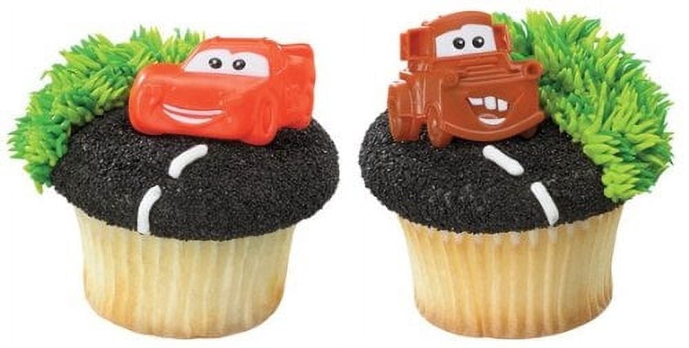 24 Cars Mater And McQueen Cupcake Cake Rings Birthday Party Favors Cake Toppers