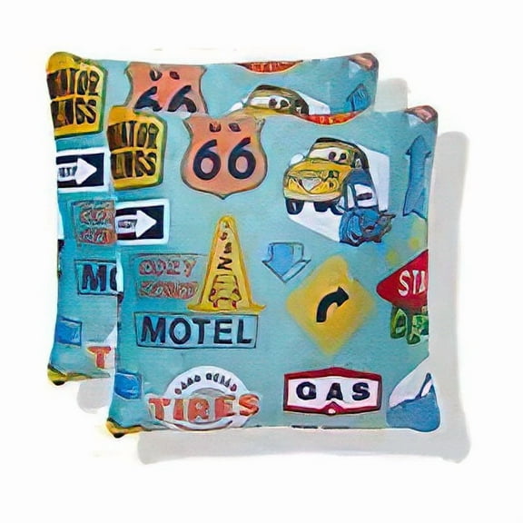 Disney Cars McQueen, Mater Large Plush Character Pillow Set, 16" X 16"