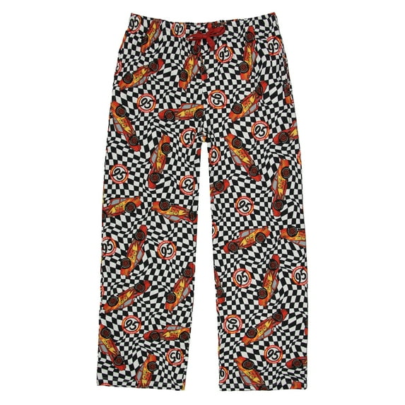 Disney Cars Men's Lighting McQueen 95 Wavy Checkered Pajama Pants Adult Sleepwear