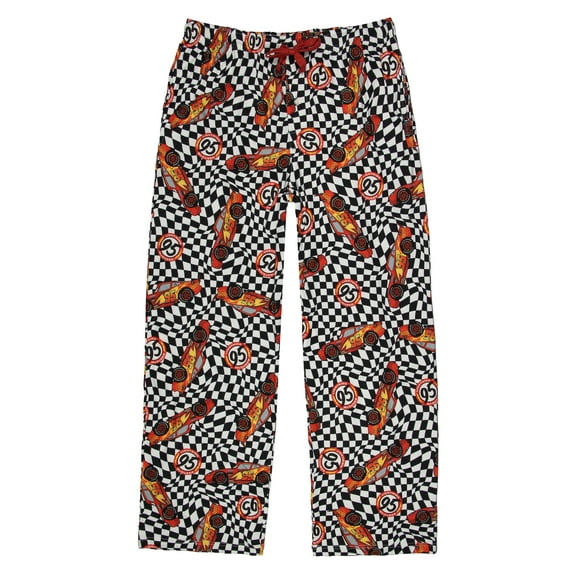Disney Cars Men's Lighting McQueen 95 Wavy Checkered Pajama Pants Adult Sleepwear