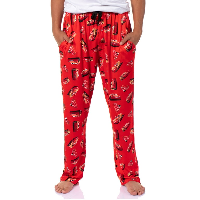 Disney Cars Men s Lightning McQueen with Logo Design AOP Adult Lounge Sleep Pajama Pants