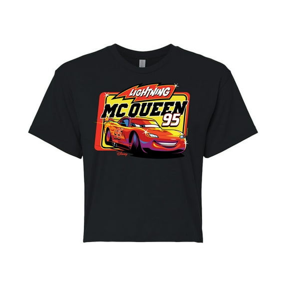 Disney Cars - Original Lightning McQueen #95 - Juniors Cropped Cotton Blend T-Shirt