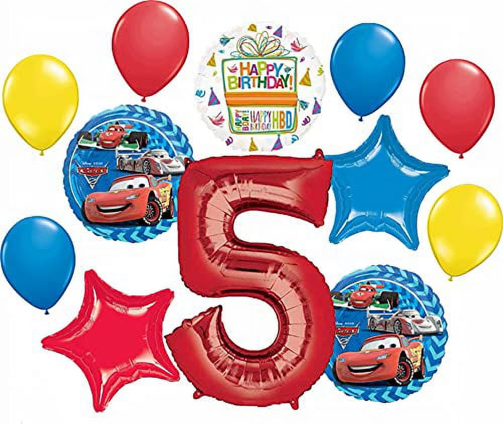 Disney Cars Party Supplies Lightning McQueen 5th Birthday Balloon