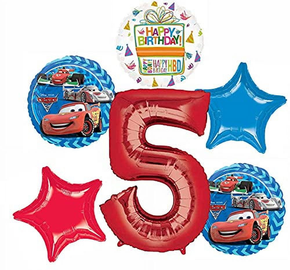 MAYFLOWER PRODUCTS Disney Cars Party Supplies Lightning McQueen 5th Birthday Balloon Bouquet Decorations