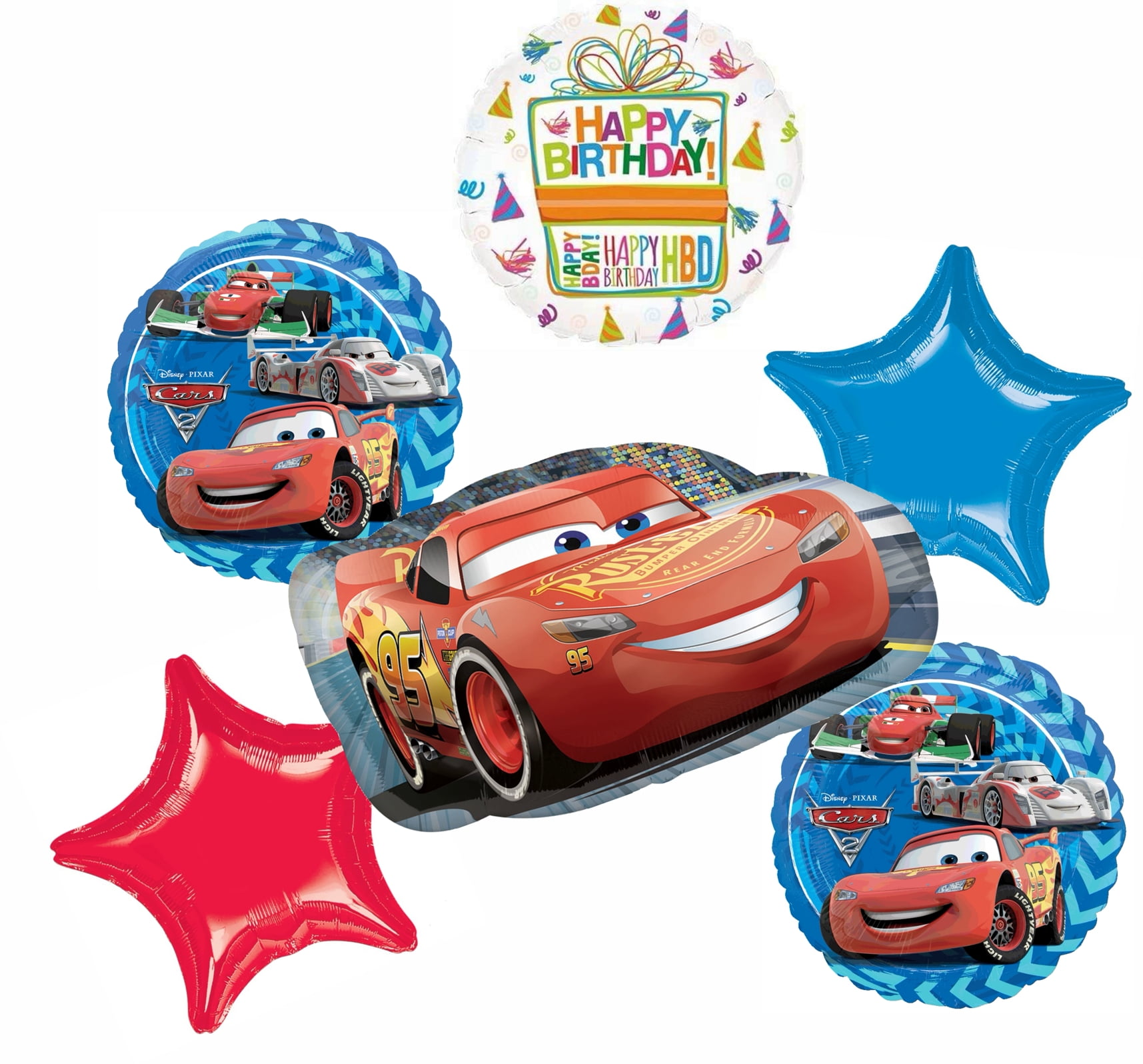Disney Cars Party Supplies Lightning McQueen Birthday Balloon Bouquet