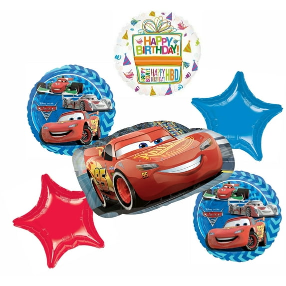 Disney Cars Party Supplies Lightning McQueen Birthday Balloon Bouquet Decorations
