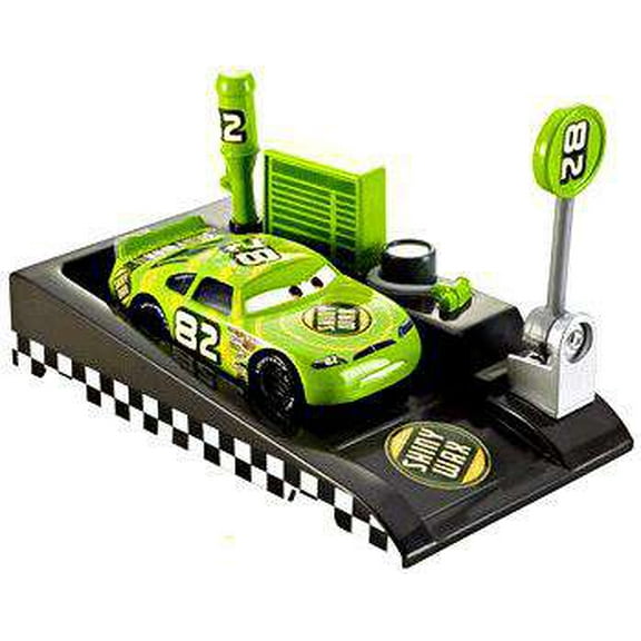 Disney Cars Pit Row Race-Off Shiny Wax No. 82 Diecast Car (Includes Launcher)
