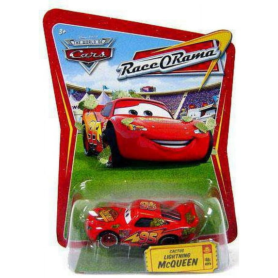 Disney Pixar Cars Race-O-Rama Cactus Lightning McQueen Diecast Car Play Vehicle, 3+ Yrs, 1 lbs