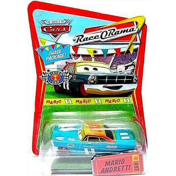 Disney Cars Race-O-Rama Mario Andretti with Red Rims Diecast Car