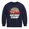 thumbnail image 1 of Disney Cars - Race To Finish Line - Birthday Champ - Toddler & Youth Crewneck Fleece Sweatshirt, 1 of 5