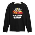 thumbnail image 1 of Disney Cars - Race To Finish Line - Birthday Champ - Toddler & Youth Long Sleeve Graphic T-Shirt, 1 of 5