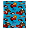 thumbnail image 1 of Disney Cars Radiator Springs Blue and Red Toddler Blanket, 1 of 5