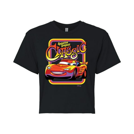 Disney Cars - Radiator Springs Classic Lightning McQueen - Juniors Cropped Cotton Blend T-Shirt