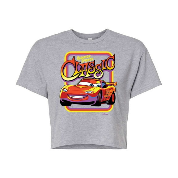 Disney Cars - Radiator Springs Classic Lightning McQueen - Juniors Cropped Cotton Blend T-Shirt
