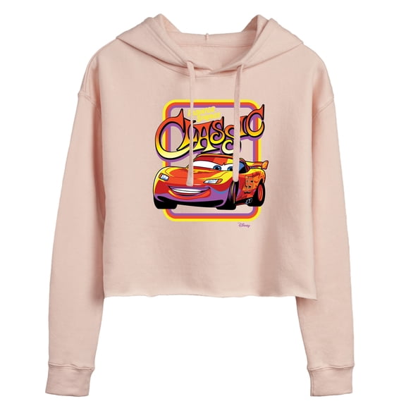 Disney Cars - Radiator Springs Classic Lightning McQueen - Juniors Cropped Pullover Hoodie