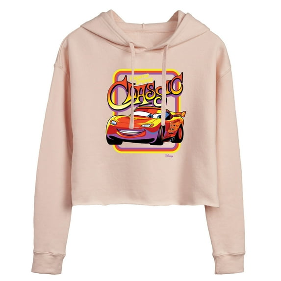 Disney Cars - Radiator Springs Classic Lightning McQueen - Juniors Cropped Pullover Hoodie