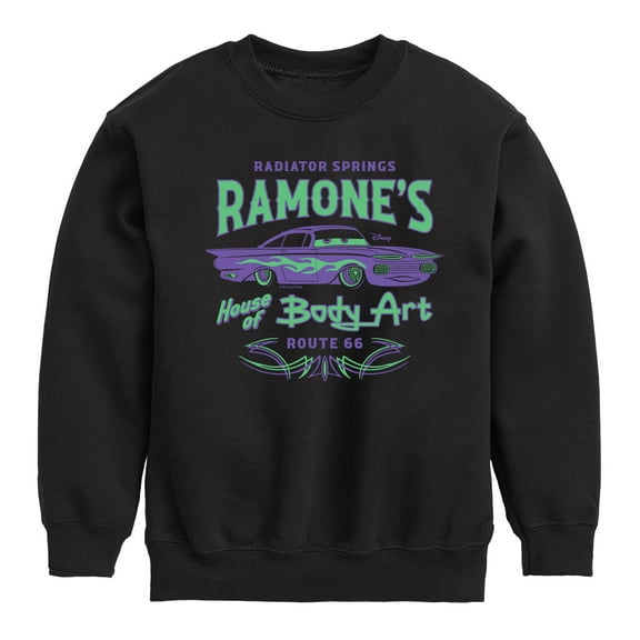 Disney Cars - Radiator Springs Ramone's House of Body Art Rt 66 - Toddler & Youth Crewneck Fleece Sweatshirt