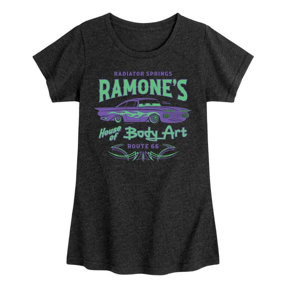 Disney Cars - Radiator Springs Ramone's House of Body Art Rt 66 - Toddler & Youth Girls Short Sleeve Graphic T-Shirt