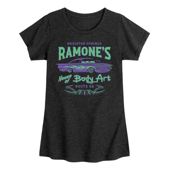 Disney Cars - Radiator Springs Ramone's House of Body Art Rt 66 - Toddler & Youth Girls Short Sleeve Graphic T-Shirt