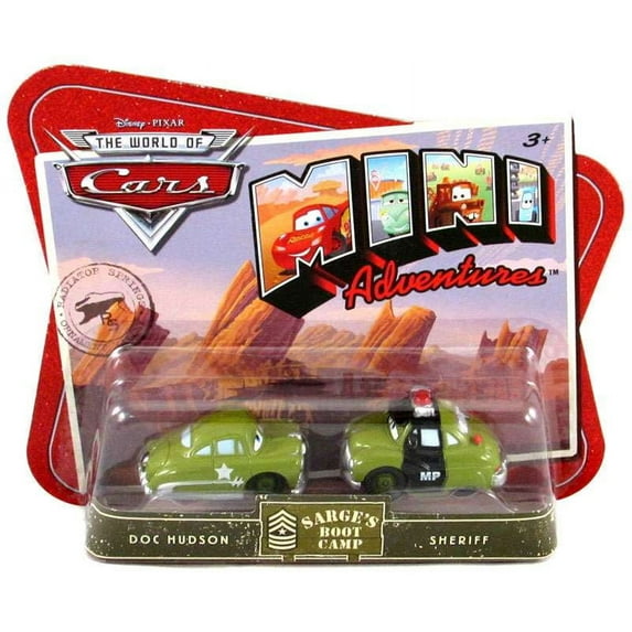 Disney Cars Sarge's Boot Camp Doc & Sheriff Plastic Car, 2 Pack