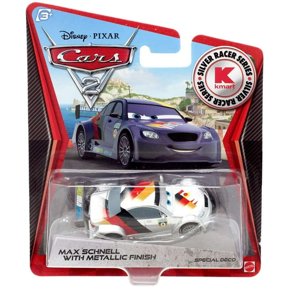 Disney Cars Silver Racer Series Max Schnell with Metallic Finish Diecast Car