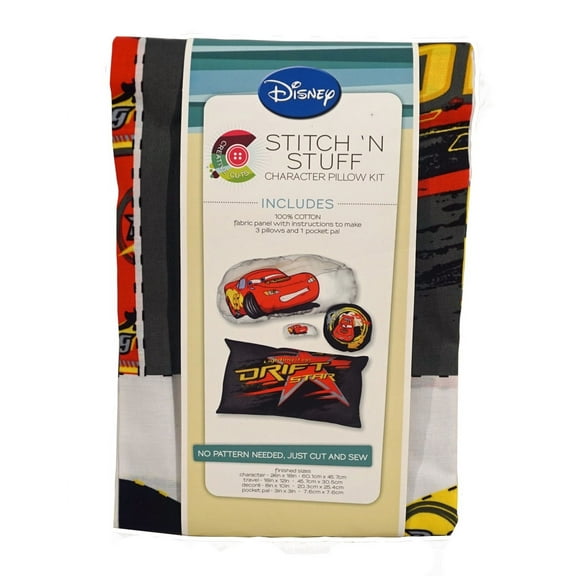 Disney Cars Stitch 'N Stuff Pillow Kit - Make 3 pillows and 1 pocket pal with this fun craft project