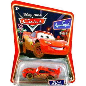 Disney Cars Supercharged Dirt Track Lightning McQueen 1:55 Diecast Car