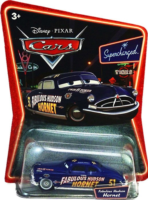 Disney Cars Supercharged Fabulous Hudson Hornet Diecast Car (Silver Hubcaps)
